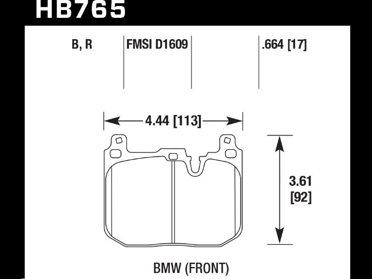 Колодки тормозные HB765G.664 HAWK DTC-60 BMW перед BMW M4 F82, F32; M3 F80 F30; F20 F22 F87 M-Perf