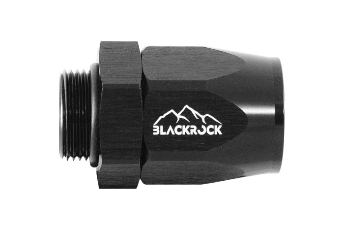 - 12 AN (12AN AN12) фитинг прямой ПАПА M22 x 1,5 mm, BLACKROCK LAB, A12-001-M22BK