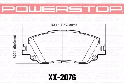 Колодки тормозные 23-2076 PowerStop Z23 перед TOYOTA CAMRY V70 2017-&gt; LEXUS ES 2018-&gt;