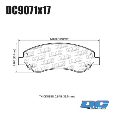 Колодки тормозные DC9071E17 DC brakes RT.2, перед. TANK 500, TANK 400