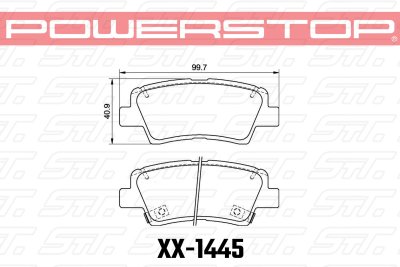 Колодки тормозные 17-1445 PowerStop Z17 задние KIA RIO; SPORTAGE; HYUNDAI SONATA; TUCSON; GEELY;
