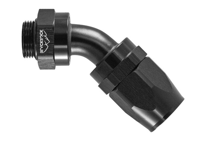 - 12 AN (12AN AN12) фитинг 45°, ПАПА M22 x 1,5 mm, BLACKROCK LAB, A12-045-M22BK