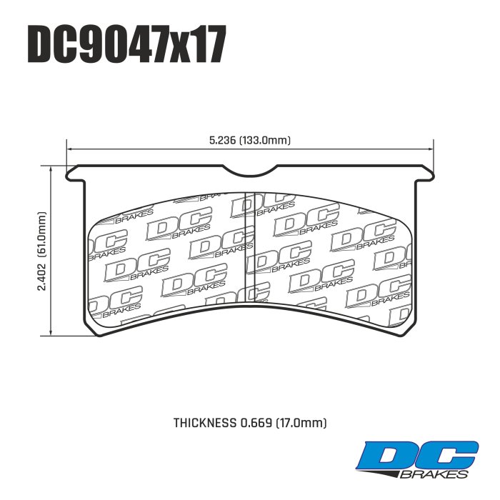 Колодки тормозные DC9047E17 DC Brakes RT.2, Wilwood 7416 17mm SUPERLITE 4, SUPERLITE 6