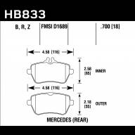 Колодки тормозные HB833Z.700 HAWK PC Mercedes-Benz S550 4Matic задние - Колодки тормозные HB833Z.700 HAWK PC Mercedes-Benz S550 4Matic задние