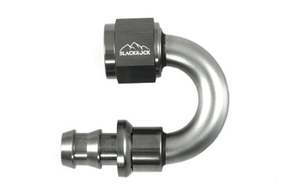 - 10 AN (10AN AN10) фитинг 180°, PUSH FIT серия BLACKROCK LAB P10-180-7Ti