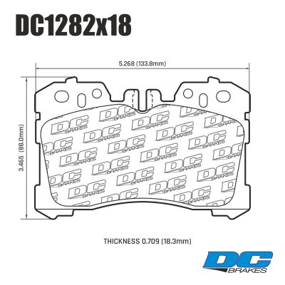 Колодки тормозные DC1282P18 DC Brakes Street STR.S+, передние Lexus LS (F4), LS350, LS500 2017->
