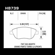 Колодки тормозные HB739B.715 HAWK HPS 5.0; 18mm - Колодки тормозные HB739B.715 HAWK HPS 5.0; 18mm