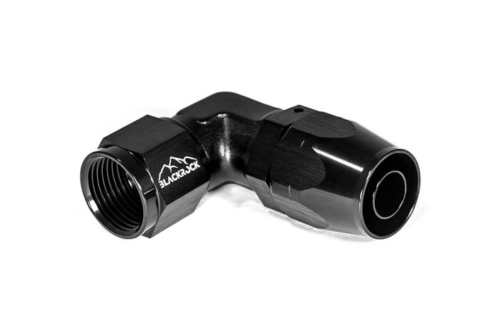 - 10 AN (10AN AN10) фитинг 90°, кованый, BLACKROCK LAB ЧЁРНЫЙ A10-090-6BK