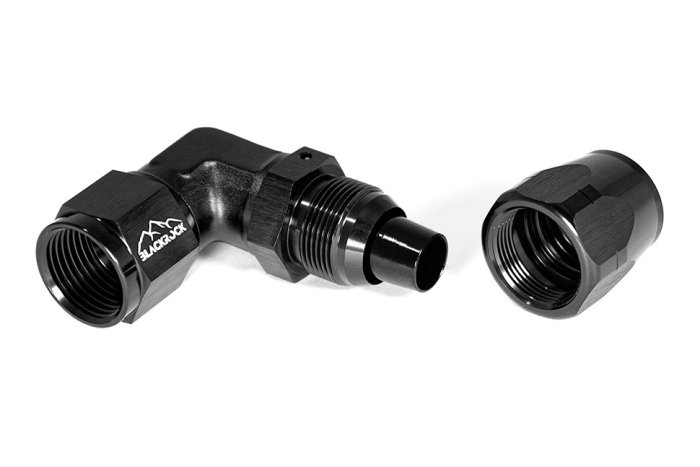 - 10 AN (10AN AN10) фитинг 90°, кованый, BLACKROCK LAB ЧЁРНЫЙ A10-090-6BK