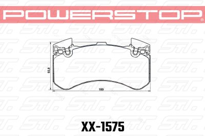 Колодки тормозные 23-1575 PowerStop Z23 передние AUDI A6, S6, A7 S7 4G; A8 S8 4H; PR 1LU, 1LX, 1LN