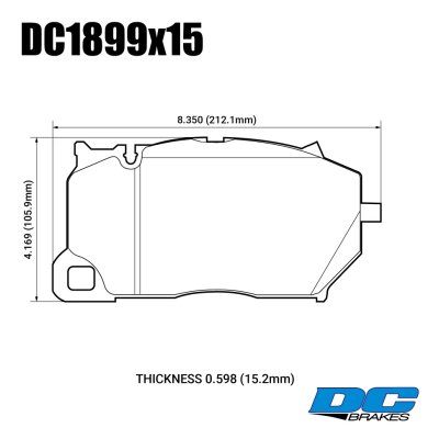 Колодки тормозные DC1899E15 DC brakes RT.2, перед AKEBONO 10pot; PORSCHE CAYENNE 20" 2018->