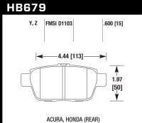 Колодки тормозные HB679Y.600 HAWK LTS задн  Honda Ridgeline ; Acura TL 2009-2013