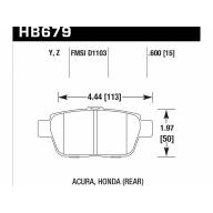 Колодки тормозные HB679Y.600 HAWK LTS задн  Honda Ridgeline ; Acura TL 2009-2013 - Колодки тормозные HB679Y.600 HAWK LTS задн  Honda Ridgeline ; Acura TL 2009-2013