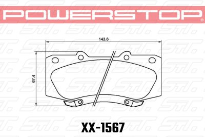 Колодки тормозные 17-1567 PowerStop Z17 передние TOYOTA HILUX 2005-&gt;