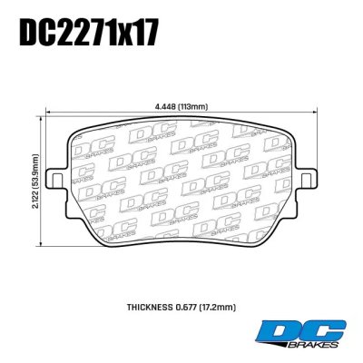 Колодки тормозные DC2271E17 DC Brakes RT.2, задние MB A35 AMG; CLA; GLA; GLB; 