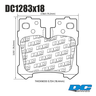 Колодки тормозные DC1283P18 DC Brakes Street STR.S+, задние Lexus LS (F4), LS350, LS500 2017->