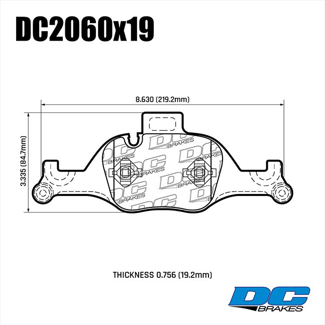 Колодки тормозные DC2060E19 DC brakes RT.2, перед BMW 3 G20; 5 G30  суппорт ATE