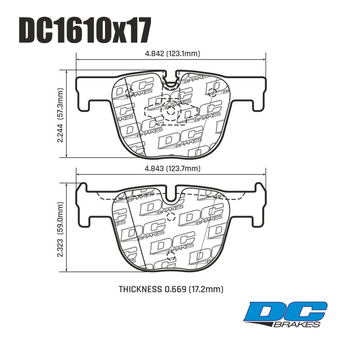 Колодки тормозные DC1610P17 DC Brakes Street STR.S+, задние BMW 3 F30, 4 F32