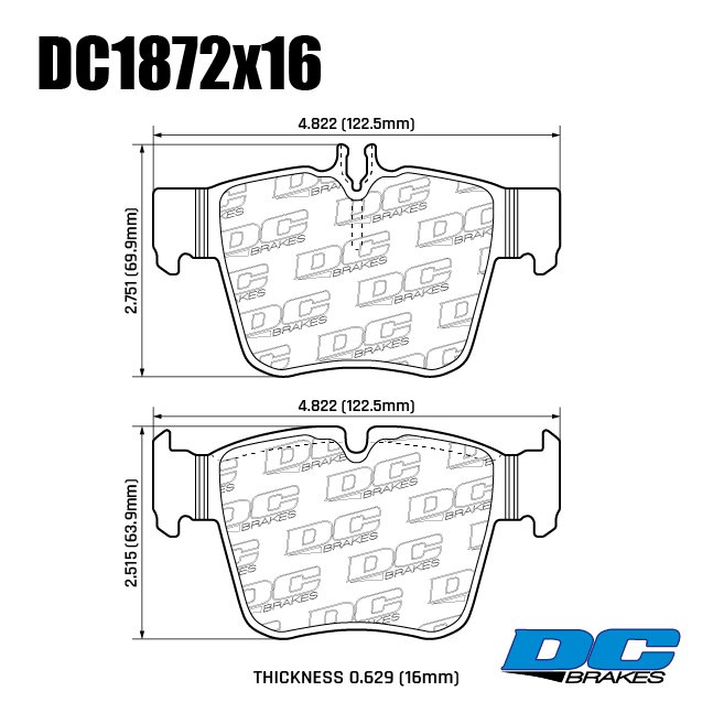 Колодки тормозные DC1872P16 DC brakes STREET STR.S+, задние MB GLC X253; C W205