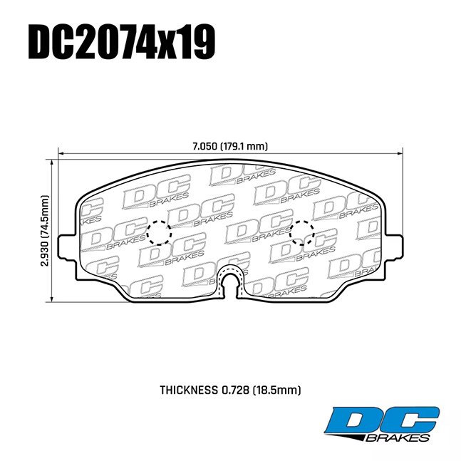 Колодки тормозные DC2074E19 DC brakes RT.2, передние VW TERAMONT, ATLAS