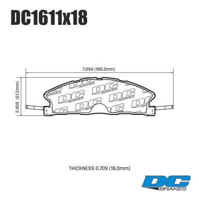 Колодки тормозные DC1611R18 DC Brakes Street HD+, передние Ford Explorer AWD 2010-2019