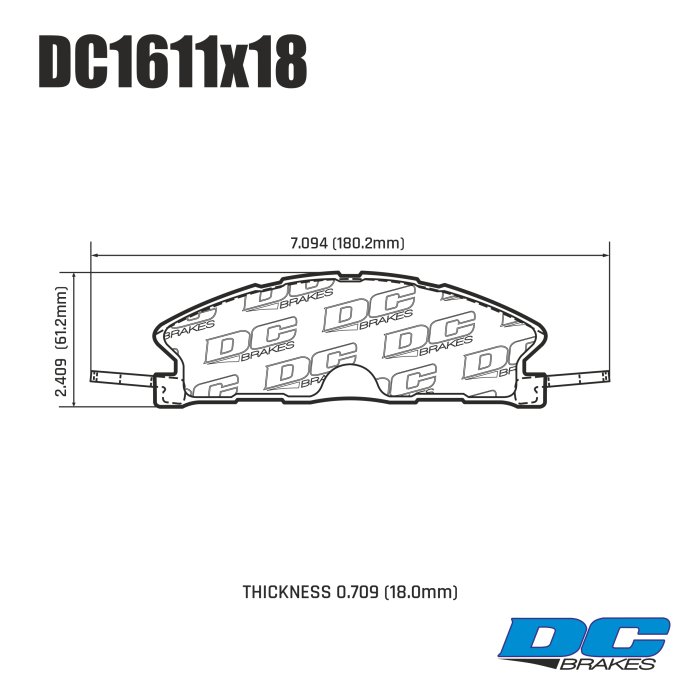 Колодки тормозные DC1611R18 DC Brakes Street HD+, передние Ford Explorer AWD 2010-2019