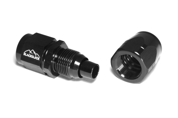 - 6 AN (6AN AN6) фитинг прямой, 20 серия Cutter Style, BLACKROCK LAB ЧЁРНЫЙ, A06-001-2BK