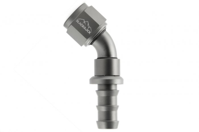 - 10 AN (10AN AN10) фитинг 45° PUSH FIT серия BLACKROCK LAB P10-045-7Ti