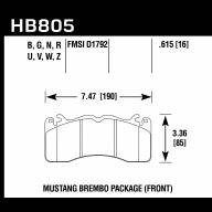 Колодки тормозные HB805D.615 HAWK ER-1 перед FORD MUSTANG BREMBO PACKAGE 2015-&gt; - Колодки тормозные HB805D.615 HAWK ER-1 перед FORD MUSTANG BREMBO PACKAGE 2015->