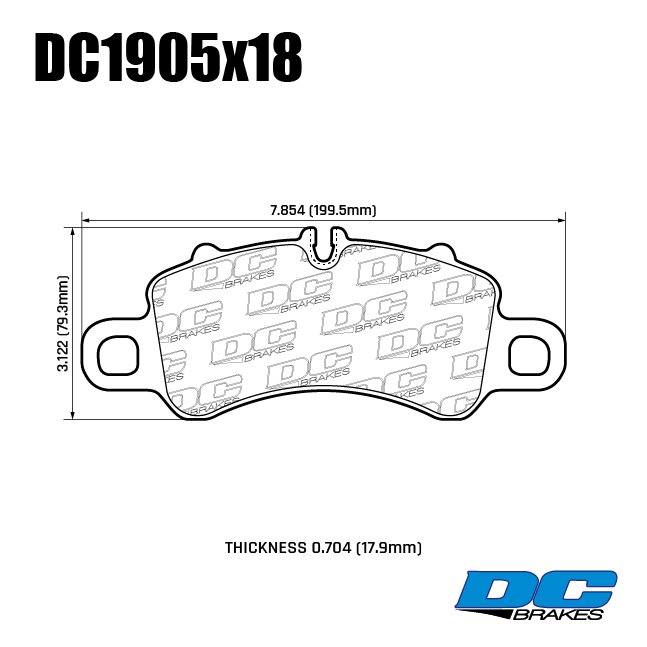 Колодки тормозные DC1905P18 DC Brakes Street STR.S+ перед Porsche 718 Cayman S, 2,5GTS; 911 992; 991