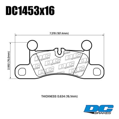 Колодки тормозные DC1453E16 DC Brakes RT.2 задние PORSCHE CAYENNE 92A, TOUAREG 7P5 2010-&gt;