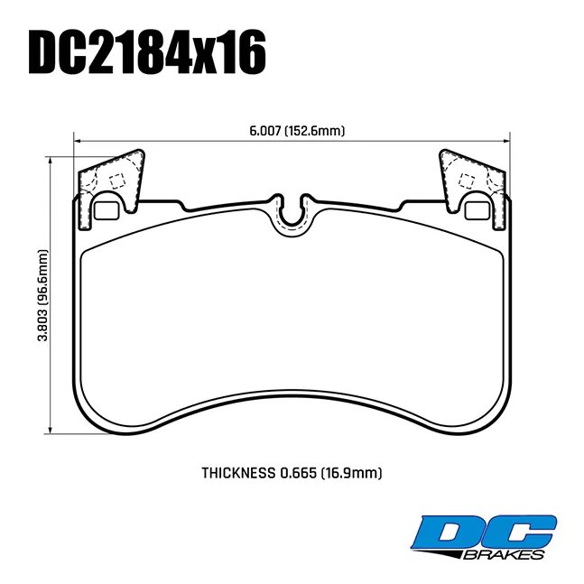 Колодки тормозные DC2184E16 DC brakes RT.2, перед. DISCOVERY V 2016-> ; RANGE ROVER IV 2017->