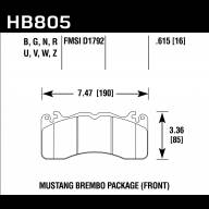 Колодки тормозные HB805B.615 HAWK HPS 5.0; перед FORD MUSTANG BREMBO PACKAGE 2015-&gt; - Колодки тормозные HB805B.615 HAWK HPS 5.0; перед FORD MUSTANG BREMBO PACKAGE 2015->