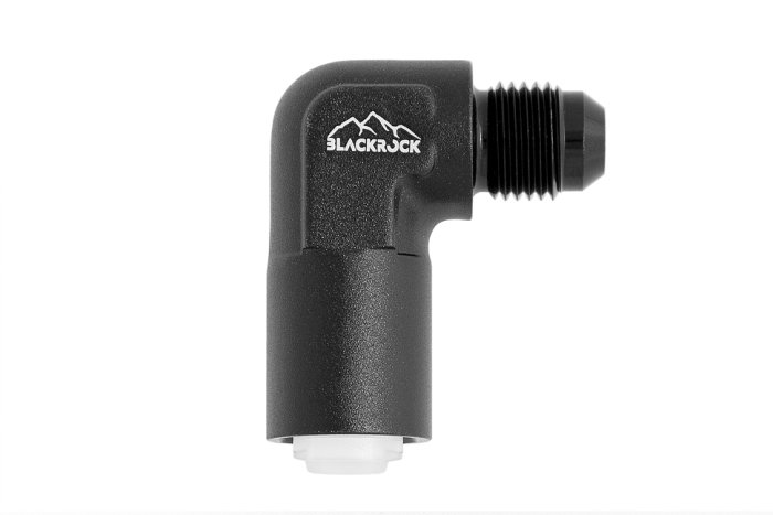Фитинг AN-06 - 5/16" (8mm) быстросъём, 90° мама, BLACKROCK LAB L06-516-F090BK