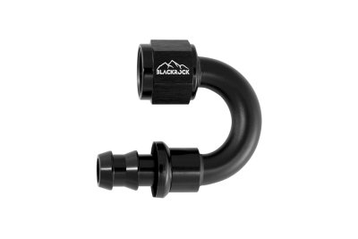 - 6 AN (6AN AN6) фитинг 180° PUSH FIT серия BLACKROCK LAB P06-180-7BK