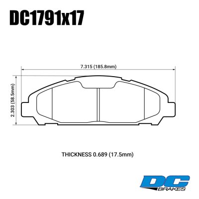 Колодки тормозные DC1791E17 DC brakes RT.2, перед MUSTANG КРОМЕ Performance Package 2014-> 
