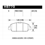 Колодки тормозные HB770B.624 HAWK HPS 5.0; Honda Accord 9 CR; HR-V - Колодки тормозные HB770B.624 HAWK HPS 5.0; Honda Accord 9 CR; HR-V