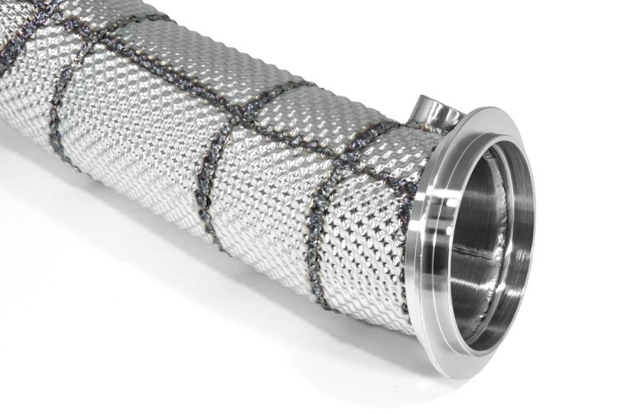 Приемная труба (даунпайп) термоэкран HEATSHIELD BMW-DP-3458 BlackRock Lab BMW S58; M3 G80; M4 G82