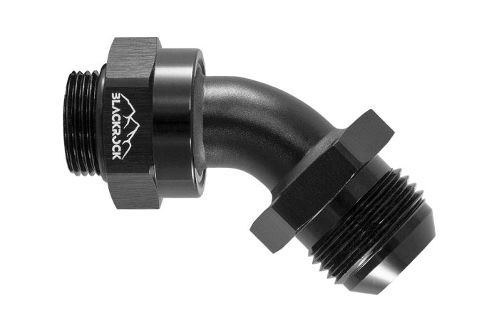 Адаптер П AN12 - П M22 x 1,5 mm, 45°, алюминий , BLACKROCK LAB, AN12-045-M22BK