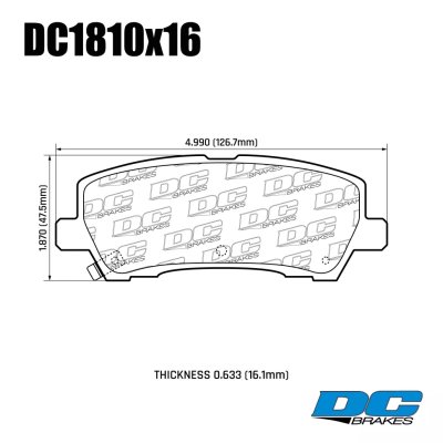 Колодки тормозные DC1810E16 DC brakes RT.2,  задние Ford Mustang VI 2015-> 