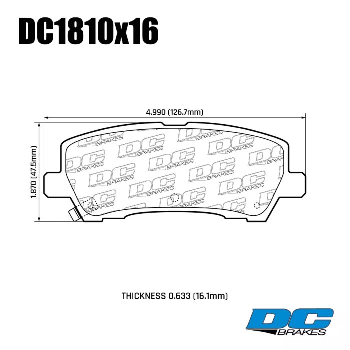 Колодки тормозные DC1810E16 DC brakes RT.2,  задние Ford Mustang VI 2015-> 