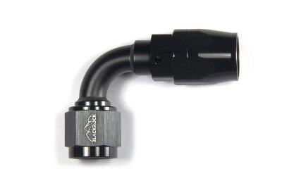 - 6 AN (6AN AN6) фитинг 90°, 20 серия Cutter Style, BLACKROCK LAB ЧЁРНЫЙ, A06-090-2BK