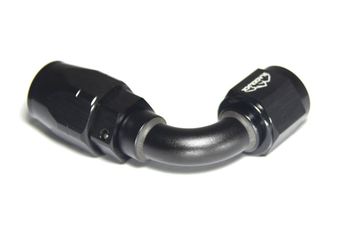 - 6 AN (6AN AN6) фитинг 90°, 20 серия Cutter Style, BLACKROCK LAB ЧЁРНЫЙ, A06-090-2BK