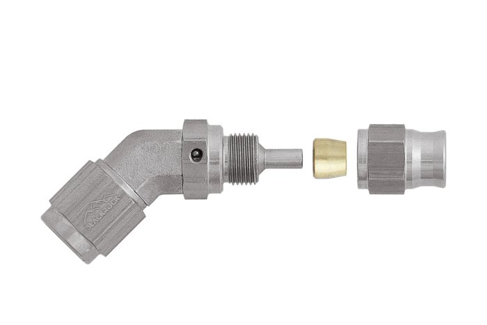 Фитинг мама AN-03 3/8X24 под прямой конус, 45°, вращающийся D-03 нерж. сталь T03-045-6 BLACKROCK LAB