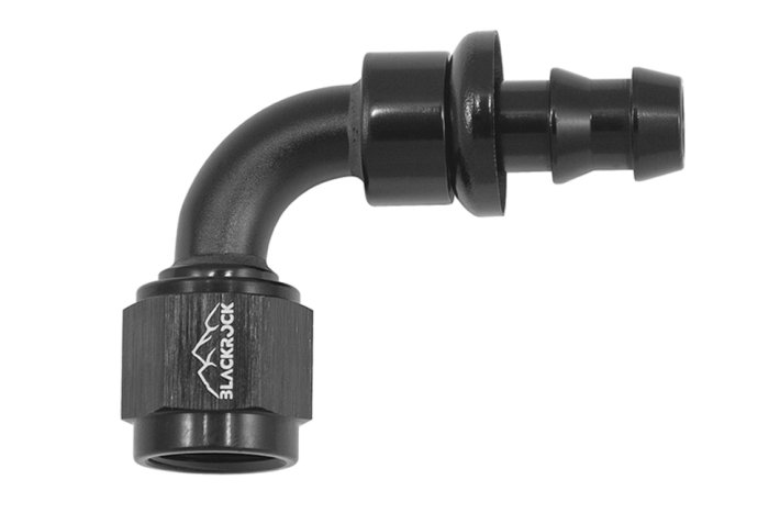 - 10 AN (10AN AN10) фитинг 90° PUSH FIT серия BLACKROCK LAB P10-090-7BK