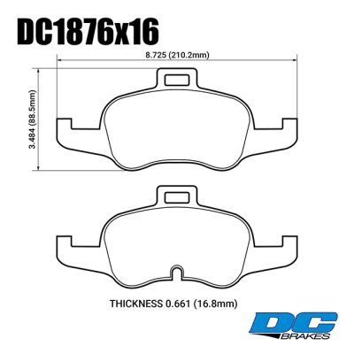 Колодки тормозные DC1876E16 DC Brakes RT.2 перед AUDI TT 2014-&gt;
