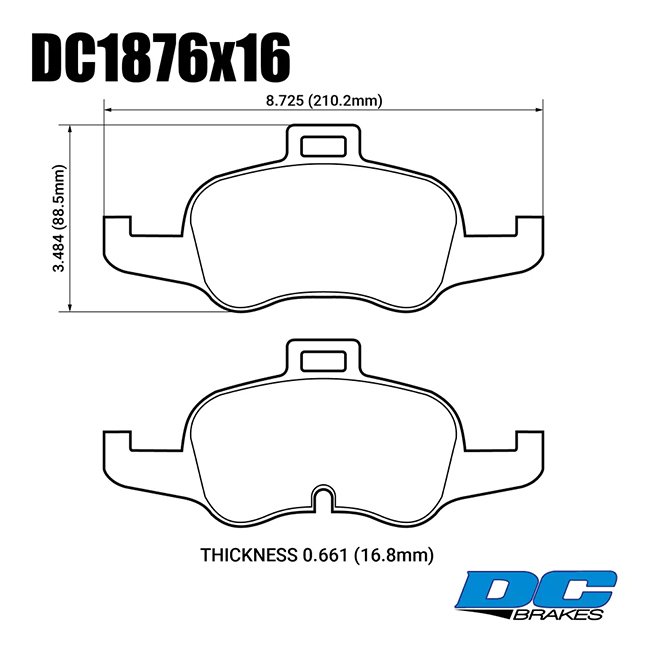 Колодки тормозные DC1876E16 DC Brakes RT.2 перед AUDI TT 2014->