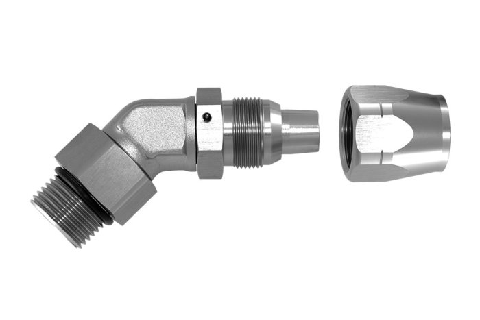 - 10 AN (10AN AN10) фитинг 45°, П ORB AN10, кованый, BLACKROCK LAB A10-045-ORB10Ti