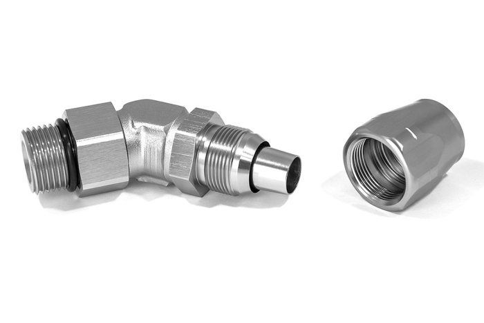 - 10 AN (10AN AN10) фитинг 45°, П ORB AN10, кованый, BLACKROCK LAB A10-045-ORB10Ti