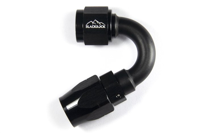 - 6 AN (6AN AN6) фитинг 150°, 20 серия Cutter Style, BLACKROCK LAB ЧЁРНЫЙ, A06-150-2BK